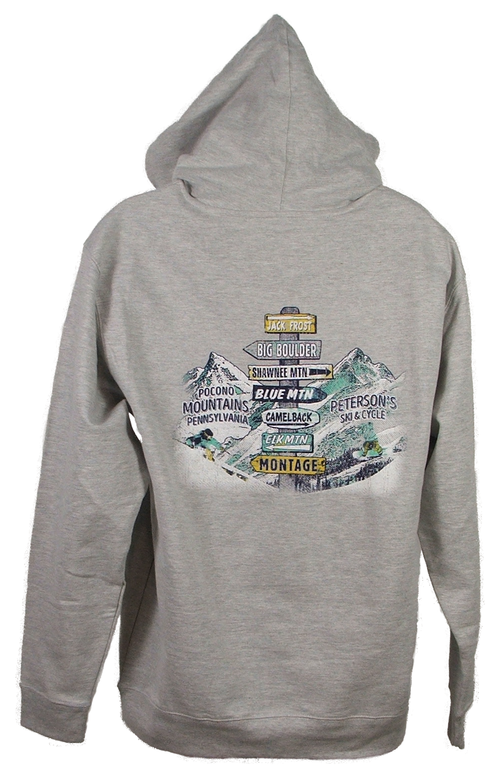 Pocono Mountain Ski Areas Medium Weight Hooded Sweatshirt